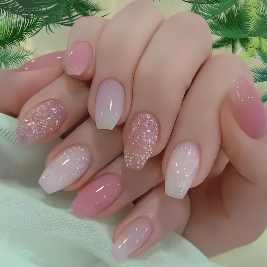 Des Faux Ongles Sublimes en 5 min – Sans Colle, Sans dégâts, Sans RDV - Rose Éclat Ombré