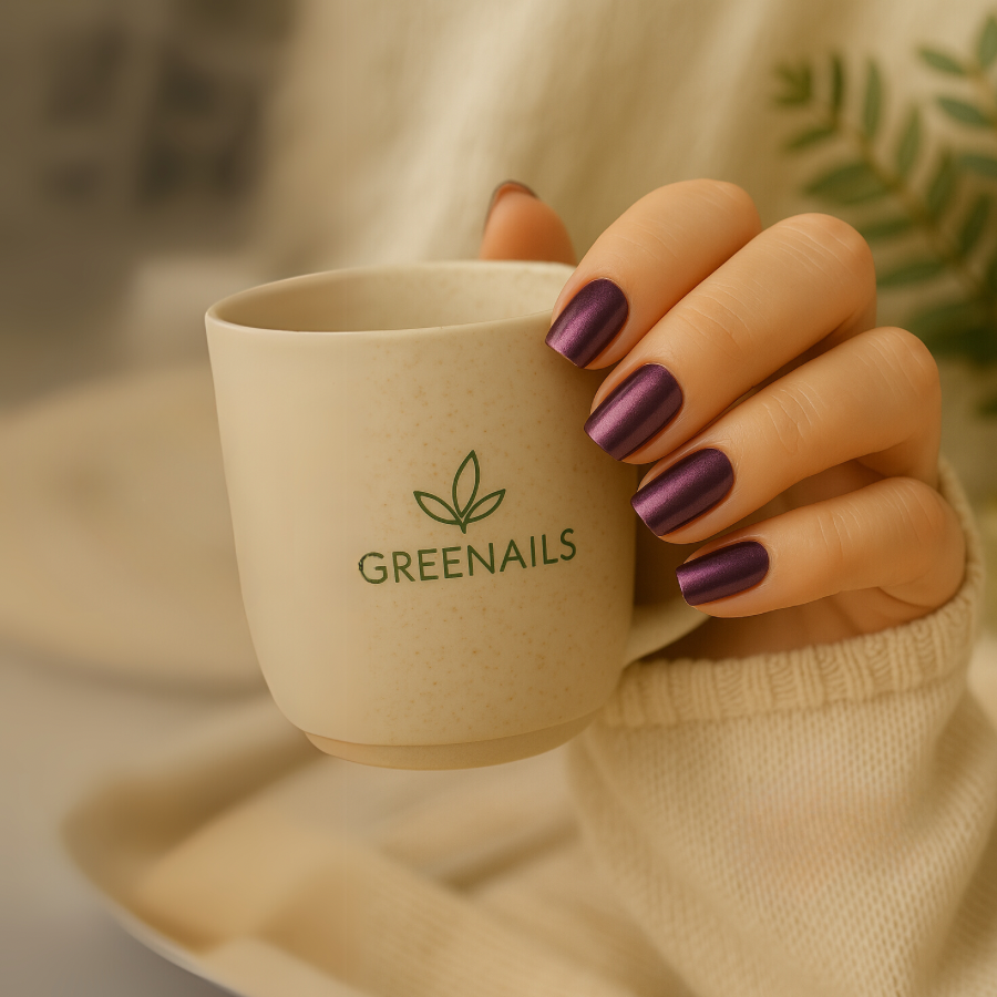 Des Faux Ongles Sublimes en 5 min – Sans Colle, Sans dégâts, Sans RDV - Mystique Prune Chromé