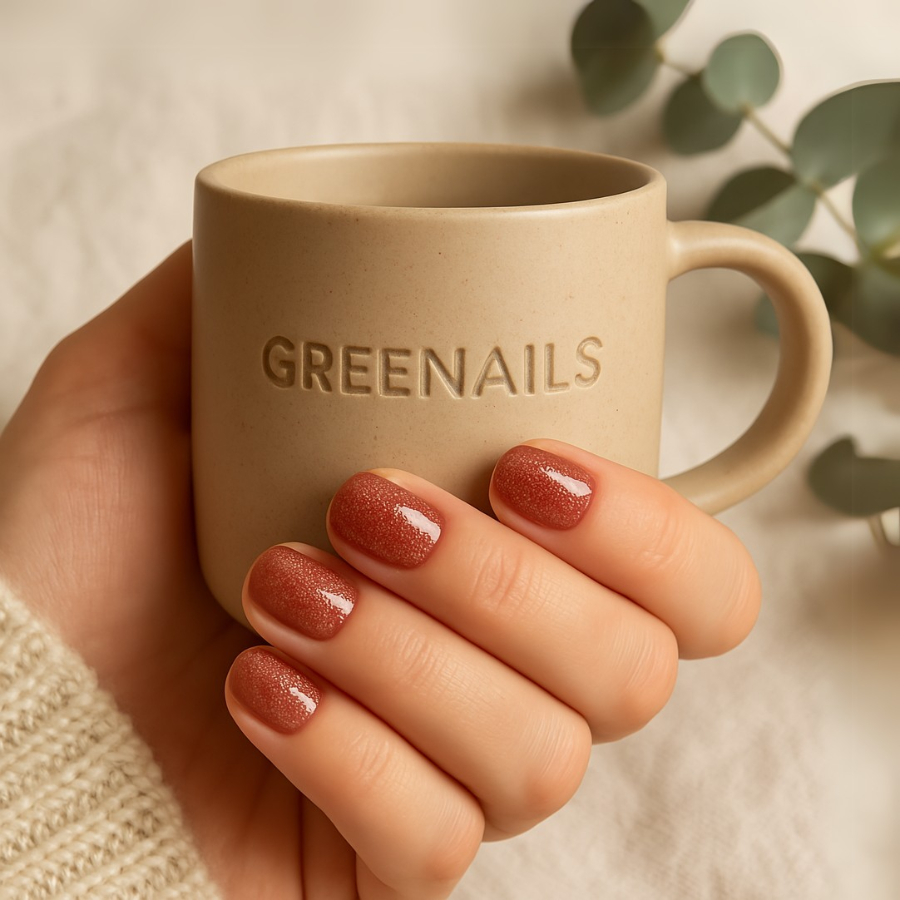 Des Faux Ongles Sublimes en 5 min – Sans Colle, Sans dégâts, Sans RDV - Brun Scintillant