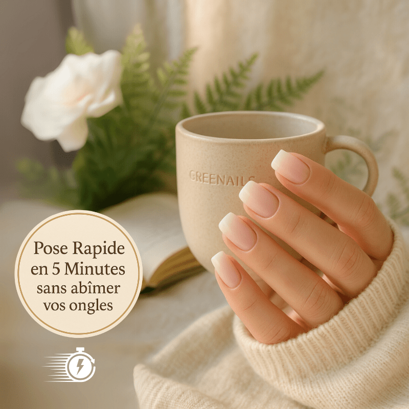 Dégradé Naturel - Votre Manucure Pro en 5 min – Sans Colle, Sans UV, prête pour 10 Jours