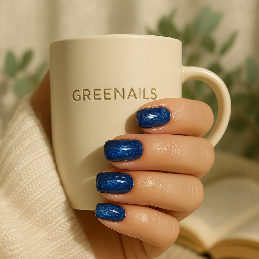 Des Faux Ongles Sublimes en 5 min – Sans Colle, Sans dégâts, Sans RDV - Bleu Nuit Scintillant