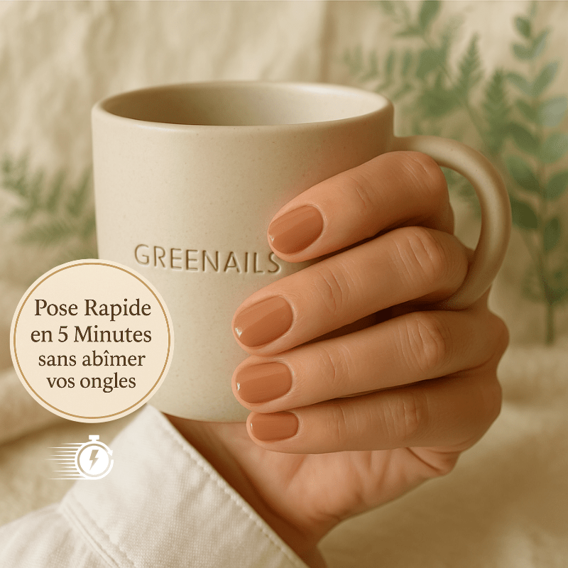 Nude Caramel - Faux Ongles Sain, Chic et Naturel Conçu Pour les Femmes Actives