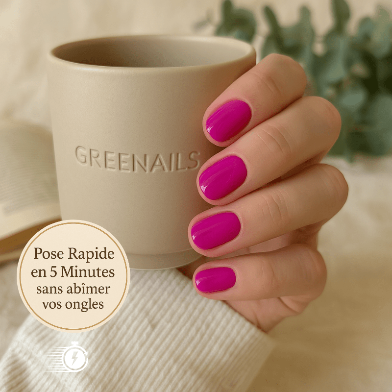 Rose Framboise - Faux Ongles Sain, Chic et Naturel Conçu Pour les Femmes Actives